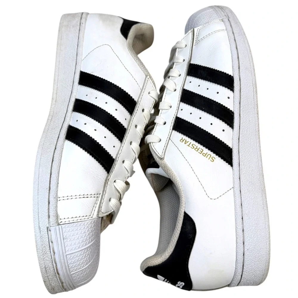 Adidas Superstar Men 8.5 White Black Leather Shell Toe Sneakers C77124